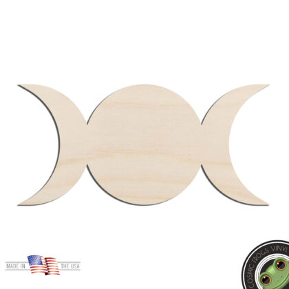 Triple Goddess 3 Moons Solid Witchcraft Pagan Wicca Laser Cut Out Unfinished Wood Shape Craft Supply