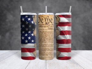 We The People Constitution American Flag Stainless Steel Tumbler