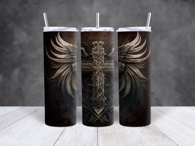 Angel Winged Cross Stainless Steel Tumbler