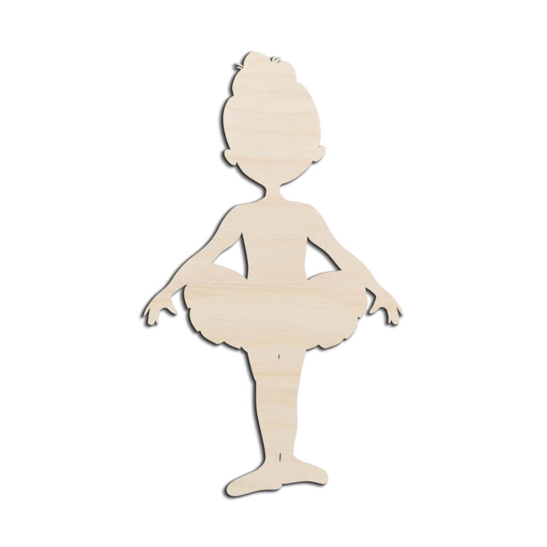 Little Ballerina #2 Shape Laser Cut Out Unfinished Wood Shape Craft Supply