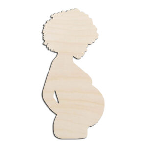 Pregnant Woman #2 Laser Cut Out Unfinished Wood Shape Craft Supply