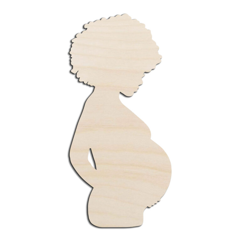 Pregnant Woman #2 Laser Cut Out Unfinished Wood Shape Craft Supply