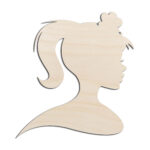 Princess Headshot Laser Cut Out Unfinished Wood Shape Craft Supply