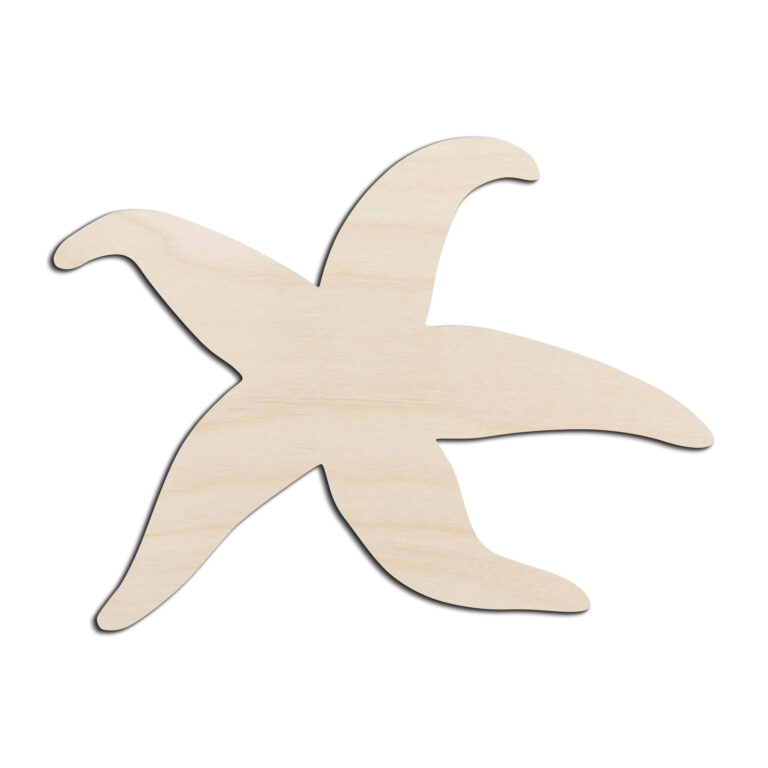 Starfish #1 Laser Cut Out Unfinished Wood Shape Craft Supply