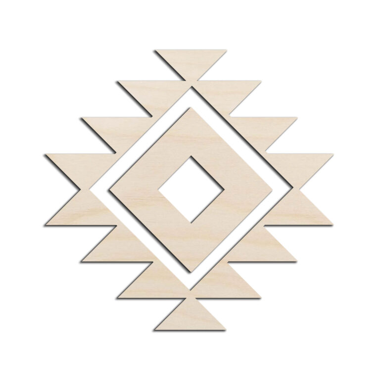 Aztec Diamond Laser Cut Out Unfinished Wood Shape Craft Supply