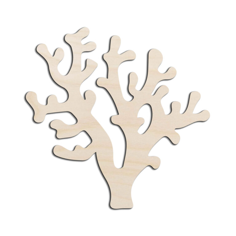 Coral #1 Laser Cut Out Unfinished Wood Shape Craft Supply