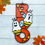 Halloween Door Sign Boo Bees Laser Cut Kit or Finished