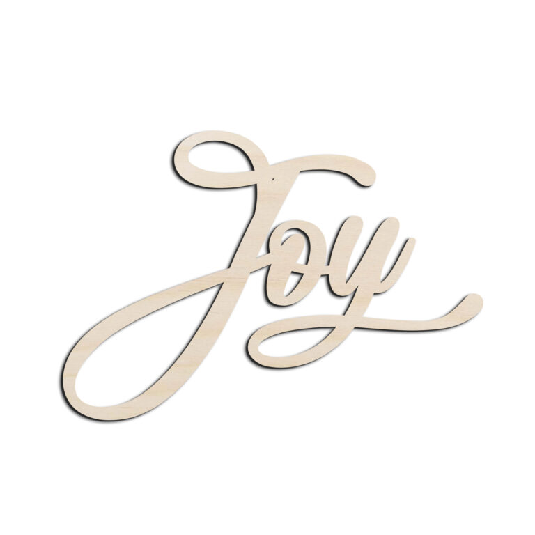 Joy Word Test Shape Laser Cut Out Unfinished Wood Shape Craft Supply