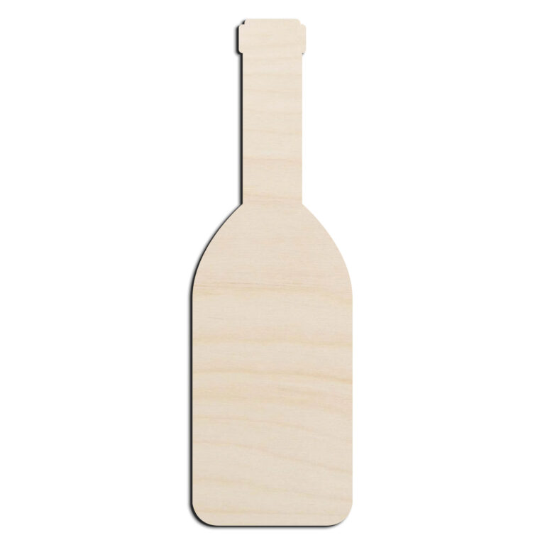 Wine Bottle #6 Laser Cut Out Unfinished Wood Shape Craft Supply