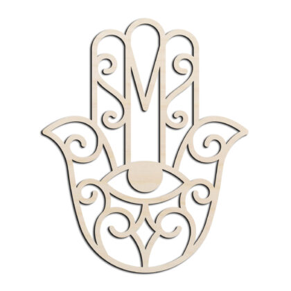Hamsa Hand #2 Laser Cut Out Unfinished Wood Shape Craft Supply