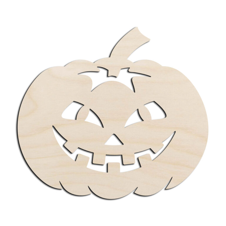 Jack O Lantern Halloween Pumpkin #2 Laser Cut Out Unfinished Wood Shape Craft