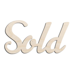 Sold Word Text Laser Cut Out Unfinished Wood Shape Craft Supply