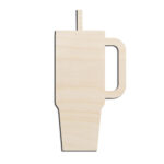 Travel Mug Straw Laser Cut Out Unfinished Wood Shape Craft Supply