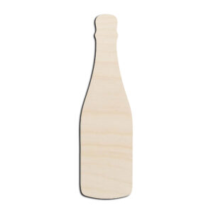 Champagne Bottle Laser Cut Out Unfinished Wood Shape Craft Supply