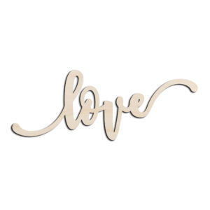 Love #3 Word Text Laser Cut Out Unfinished Wood Shape Craft Supply