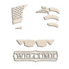 Patriotic US Bald Eagle Flag Welcome Door Sign Laser Cut Kit