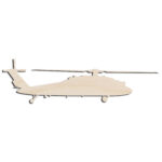 Helicopter 1 Laser Cut Out Unfinished Wood Shape Craft Supply