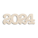 2024 Year Number Laser Cut Out Unfinished Wood Shape Craft Supply