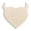 Heart with Horns Valentines Laser Cut Out Unfinished Wood Shape Craft Supply