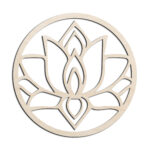 Lotus In Circle #1 Laser Cut Out Unfinished Wood Shape Craft Supply