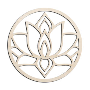 Lotus In Circle #1 Laser Cut Out Unfinished Wood Shape Craft Supply