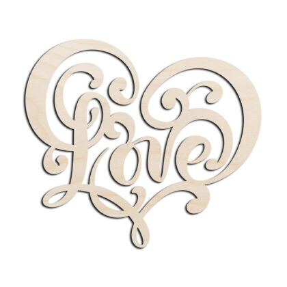 Love #5 Laser Cut Out Unfinished Wood Shape Craft Supply