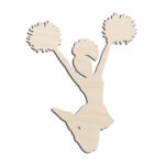 Cheerleader #2 Laser Cut Out Unfinished Wood Shape Craft Supply