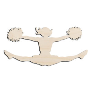 Cheerleader #4 Laser Cut Out Unfinished Wood Shape Craft Supply