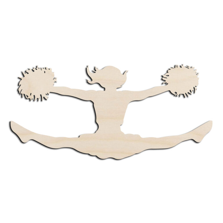 Cheerleader #4 Laser Cut Out Unfinished Wood Shape Craft Supply