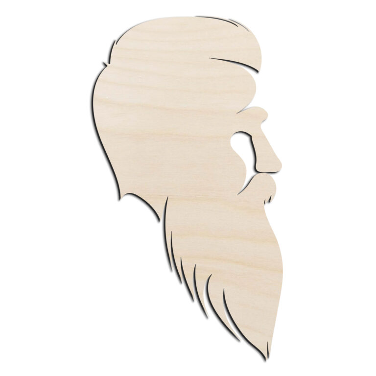 Beard Face #1 Laser Cut Out Unfinished Wood Shape Craft Supply