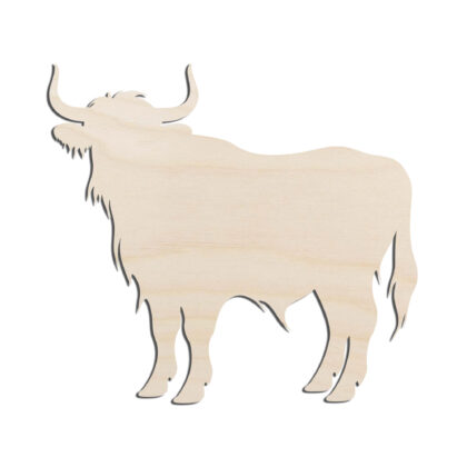 Highland Cow #3 Laser Cut Out Unfinished Wood Shape Craft Supply