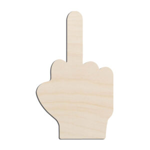 Middle Finger Hand Gesture Laser Cut Out Unfinished Wood Shape Craft Supply