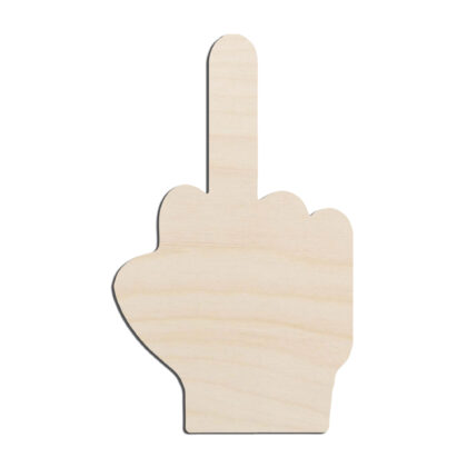 Middle Finger Hand Gesture Laser Cut Out Unfinished Wood Shape Craft Supply