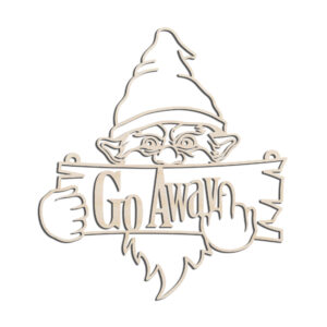 Gnome Go Away Middle Finger Door Sign Laser Cut Kit - Image 3