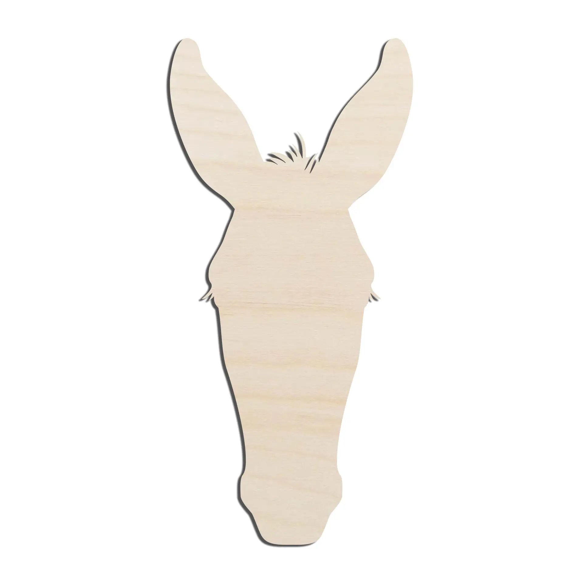 Donkey Head Laser Cut Out Unfinished Wood Shape Craft Supply