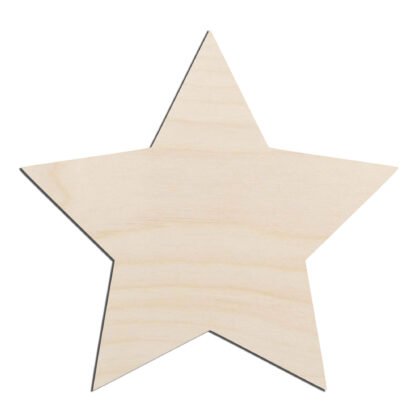 Fat Star Laser Cut Out Unfinished Wood Shape Craft Supply