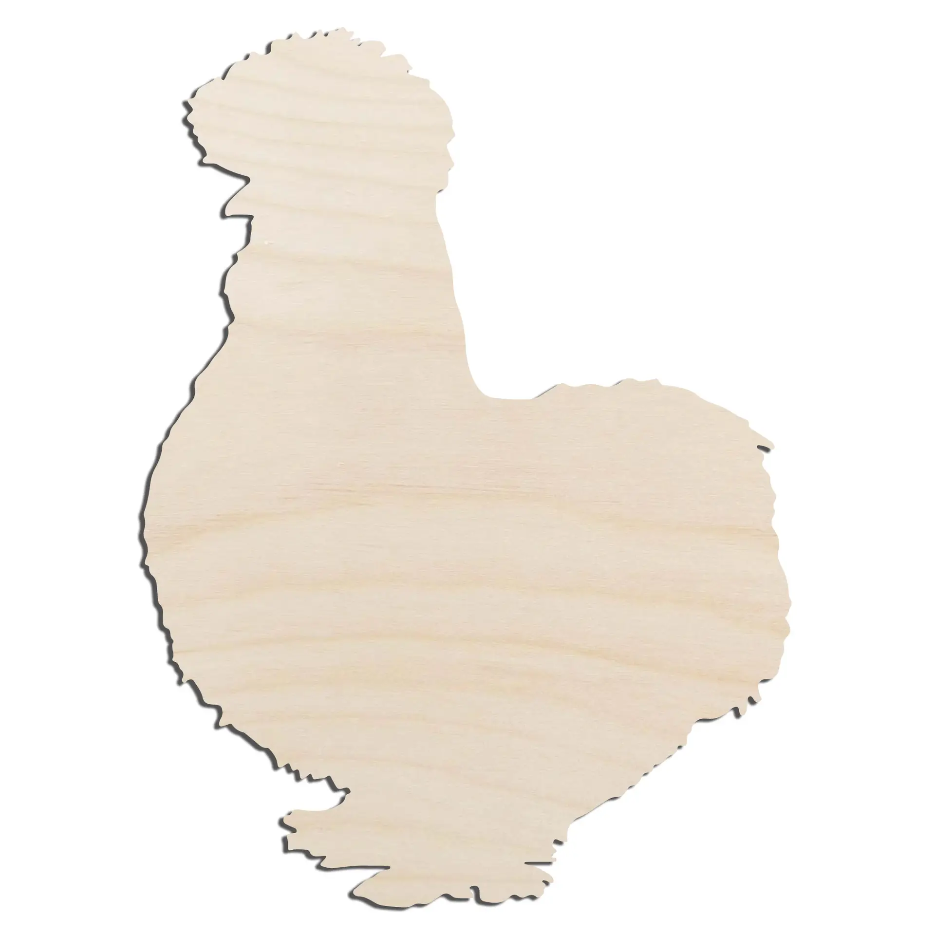Silkie Chicken Laser Cut Out Unfinished Wood Shape Craft Supply