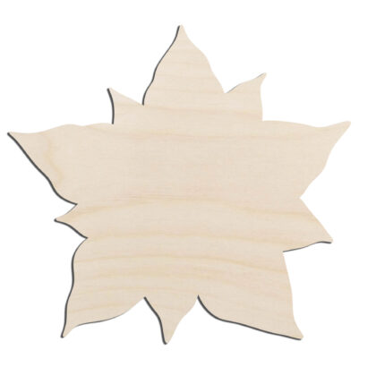 Poinsettia Laser Cut Out Unfinished Wood Shape Craft Supply