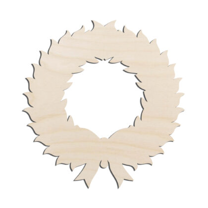 Christmas Wreath Laser Cut Out Unfinished Wood Shape Craft Supply