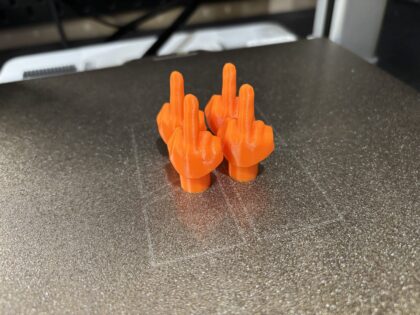 Middle Finger Tire Valve Stem Caps 3D Printed