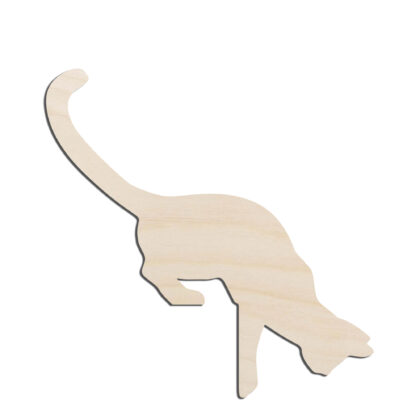Cat Leaning Over Edge Laser Cut Out Unfinished Wood Shape Craft Supply