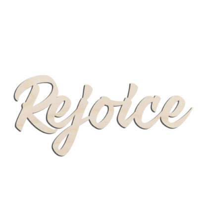 Rejoice Word Text Laser Cut Out Unfinished Wood Shape Craft Supply