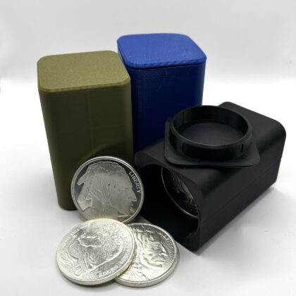 Silver Coin Tube 40mm and Smaller 3D Printed