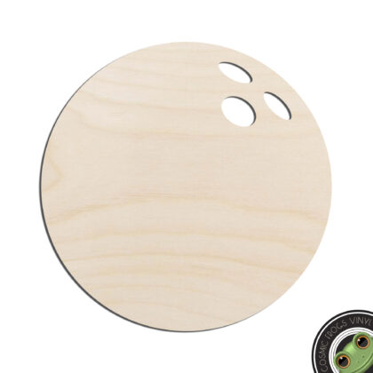 Bowling Ball Laser Cut Out Unfinished Wood Shape Craft Supply