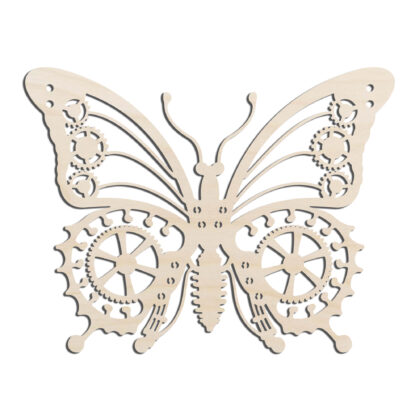 Steampunk Butterfly Laser Cut Out Unfinished Wood Shape Craft Supply