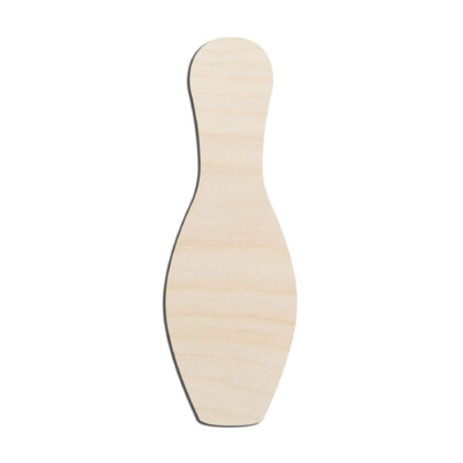 Bowling Pin 2 Solid Laser Cut Out Unfinished Wood Shape Craft Supply