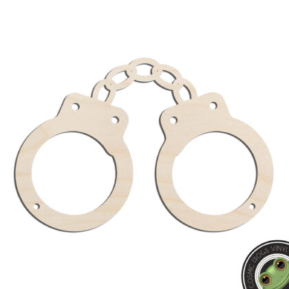 Handcuffs Laser Cut Out Unfinished Wood Shape Craft Supply