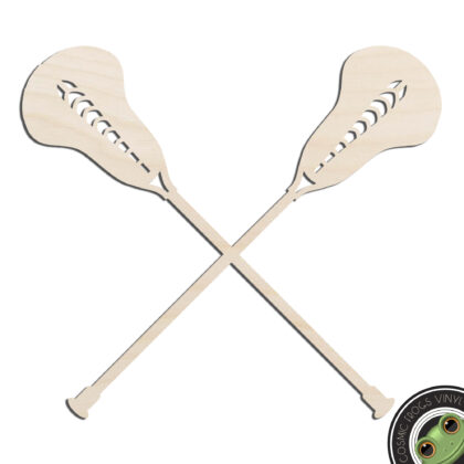Lacrosse Crossed Sticks Laser Cut Out Unfinished Wood Shape Craft Supply