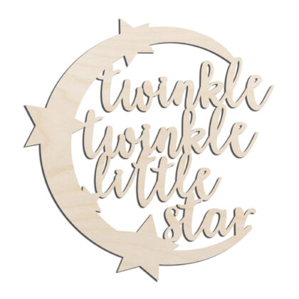 Twinkle Twinkle Little Star Laser Cut Out Unfinished Wood Shape Craft Supply