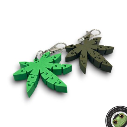 Marijuana Leaf Flexi Fidget Keychain Backpack Tag Cannabis Keychain 420 Gift 3D Printed